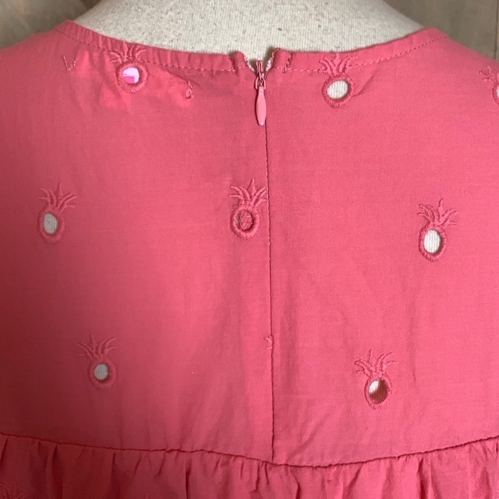 Simply Southern coral pink pineapple eyelet mini dress / tunic Size Medium - Picture 9 of 12